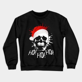 Christmas Rocker Santa Claus Skull Ho Ho Ho Crewneck Sweatshirt